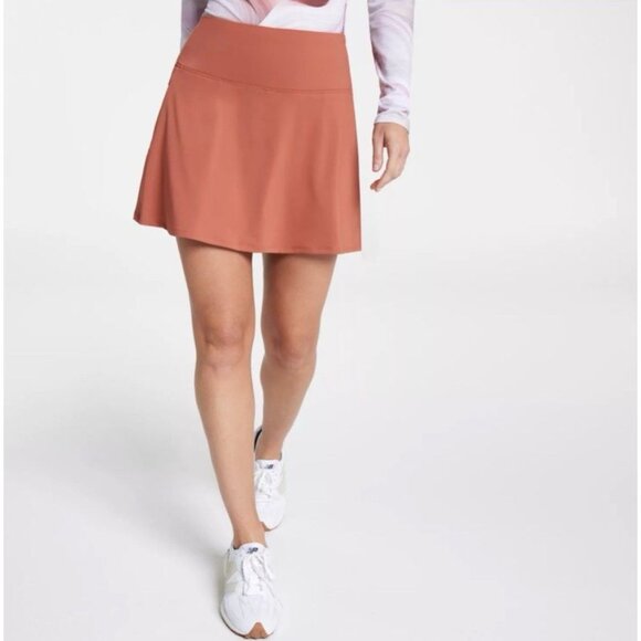 NEW CALIA Eagle 15" Golf Skort Women's Size Medium Zipper Pockets Red Brown - Picture 1 of 7